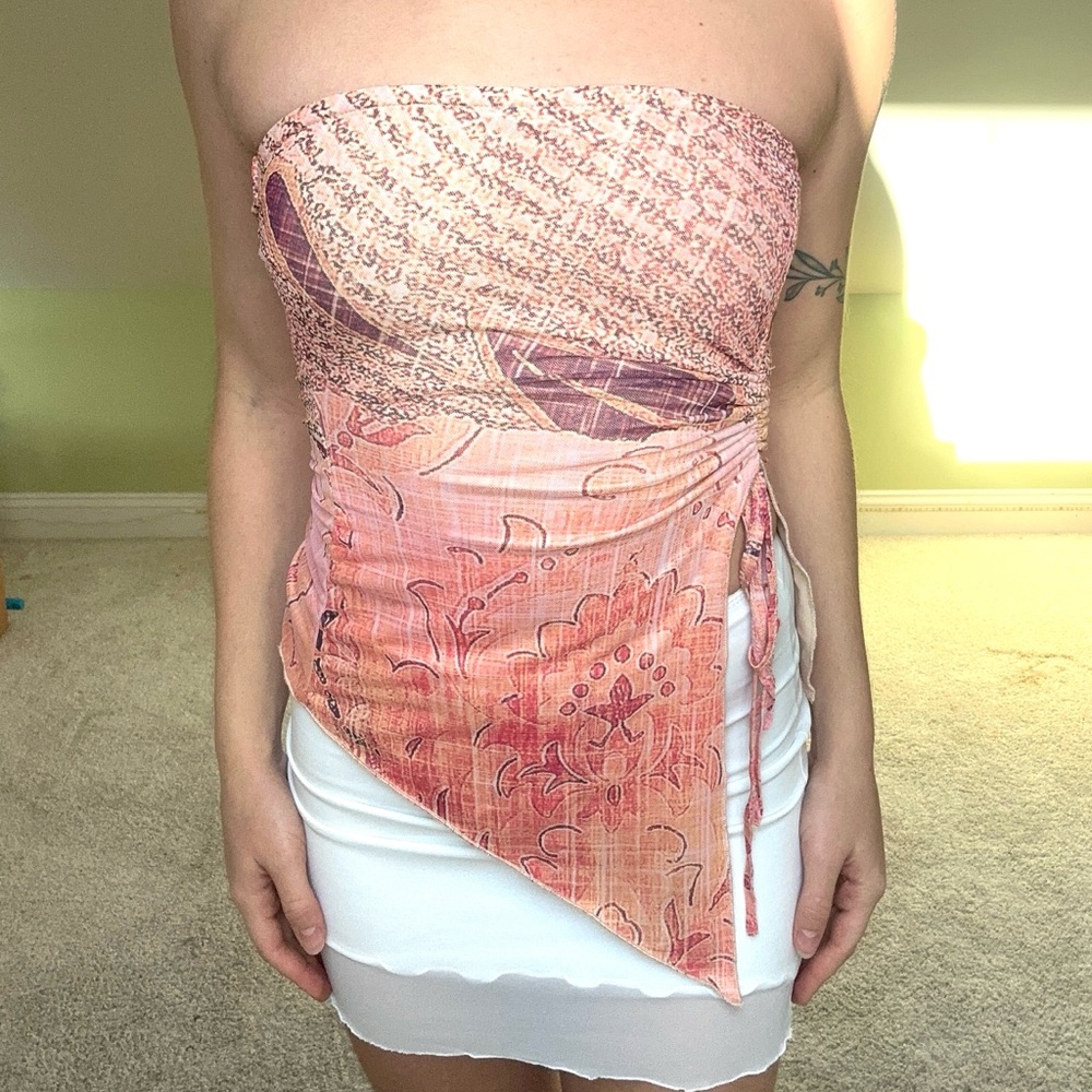 Light pink multicolored tube top